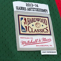 Maillot Swingman Mitchell & Ness Giannis Antetokounmpo Hunter Green Milwaukee Bucks 2013/14 Hardwood Classics pour hommes