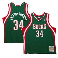 Maillot Swingman Mitchell & Ness Giannis Antetokounmpo Hunter Green Milwaukee Bucks 2013/14 Hardwood Classics pour hommes