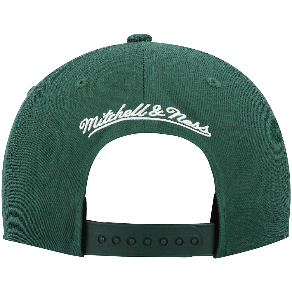 Casquette Snapback Milwaukee Bucks Hardwood Classics Team Ground 2.0 verte Mitchell & Ness pour homme