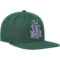 Men's Mitchell & Ness Hunter Green Milwaukee Bucks Hardwood Classics MVP Team Ground 2.0 Fitted Hat