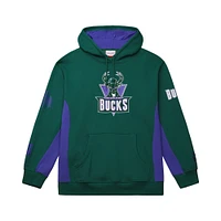 Sweat à capuche en polaire Mitchell & Ness Hunter Green Milwaukee Bucks Hardwood Classics Team Origins pour homme