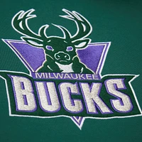Sweat à capuche en polaire Mitchell & Ness Hunter Green Milwaukee Bucks Hardwood Classics Team Origins pour homme