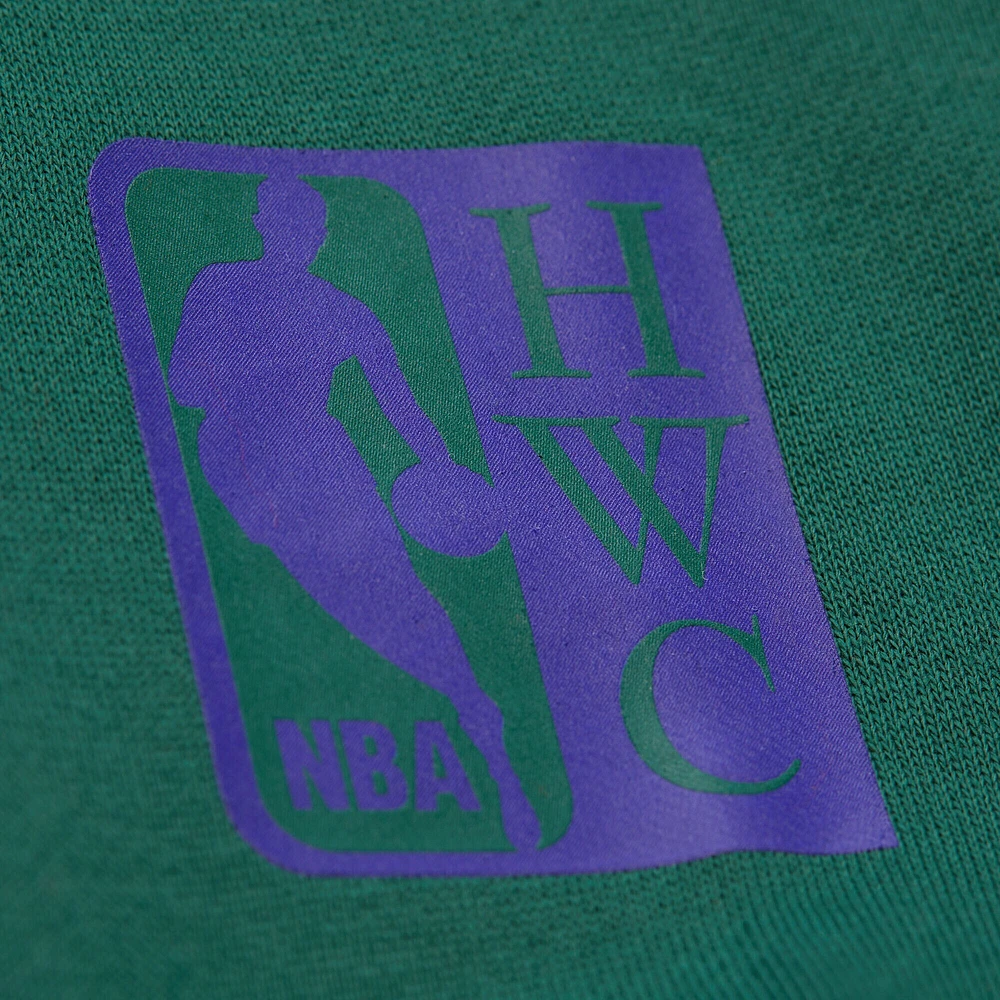Sweat à capuche en polaire Mitchell & Ness Hunter Green Milwaukee Bucks Hardwood Classics Team Origins pour homme