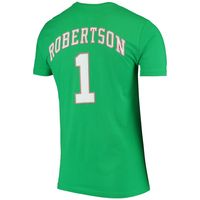 Men's Mitchell & Ness Oscar Robertson Green Milwaukee Bucks Hardwood Classics Stitch Name Number T-Shirt