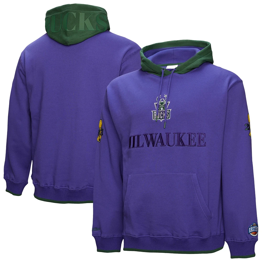 Sweat à capuche violet Mitchell & Ness Milwaukee Bucks Hardwood Classics Team OG 3.0 pour homme