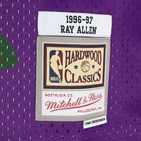 Maillot Mitchell & Ness Ray Allen vert/violet Milwaukee Bucks Hardwood Classics 1996/97 Split Swingman pour hommes