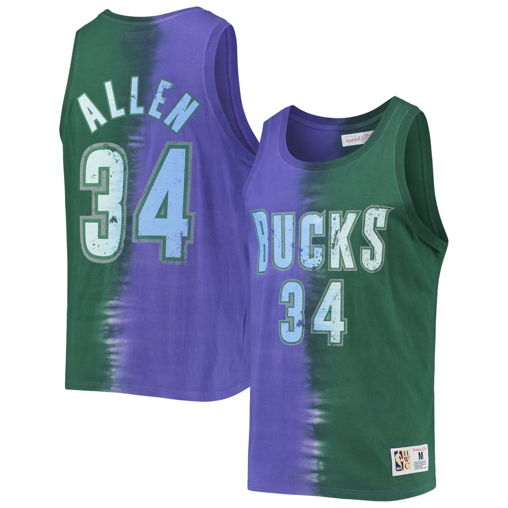 Men's Mitchell & Ness x Lids Purple/Green Milwaukee Bucks Hardwood