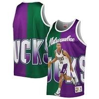 Débardeur de joueur sublimé Mitchell & Ness Ray Allen Hunter Green/Violet Milwaukee Bucks pour homme