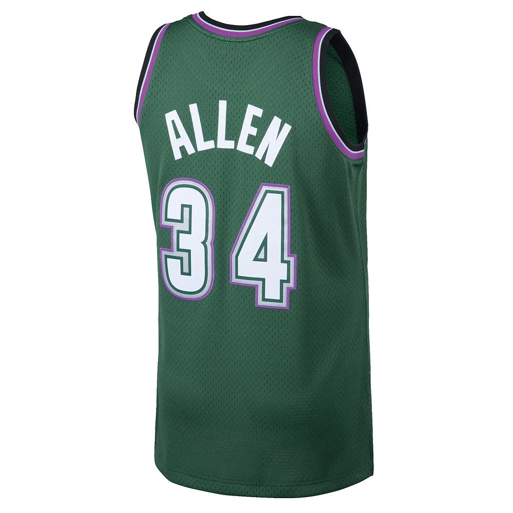 Maillot Swingman Mitchell & Ness Ray Allen Kelly vert Milwaukee Bucks 1996/97 Hardwood Classics pour hommes