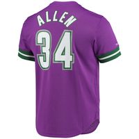 Men's Mitchell & Ness Ray Allen Purple Milwaukee Bucks 2000 Mesh Name Number T-Shirt