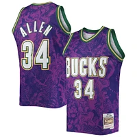 Maillot Swingman du Nouvel An lunaire Mitchell & Ness Ray Allen violet Milwaukee Bucks Hardwood Classics 2000/01 pour hommes