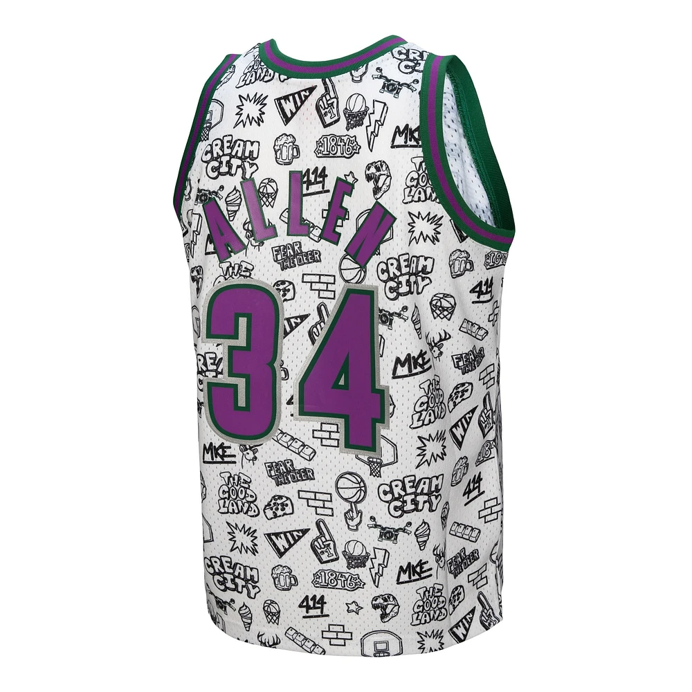 Men's Mitchell & Ness Ray Allen White Milwaukee Bucks 2000/01 Swingman Jersey