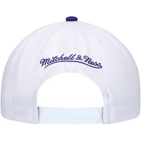 Men's Mitchell & Ness White/Purple Milwaukee Bucks Hardwood Classics Core 2-Tone 2.0 Pro Snapback Hat