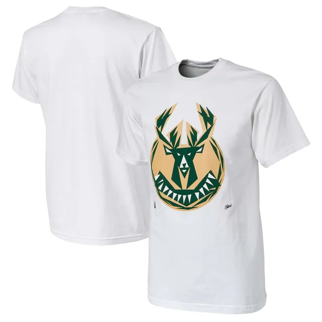 Nike Women's Milwaukee Bucks White Courtside Cotton T-Shirt