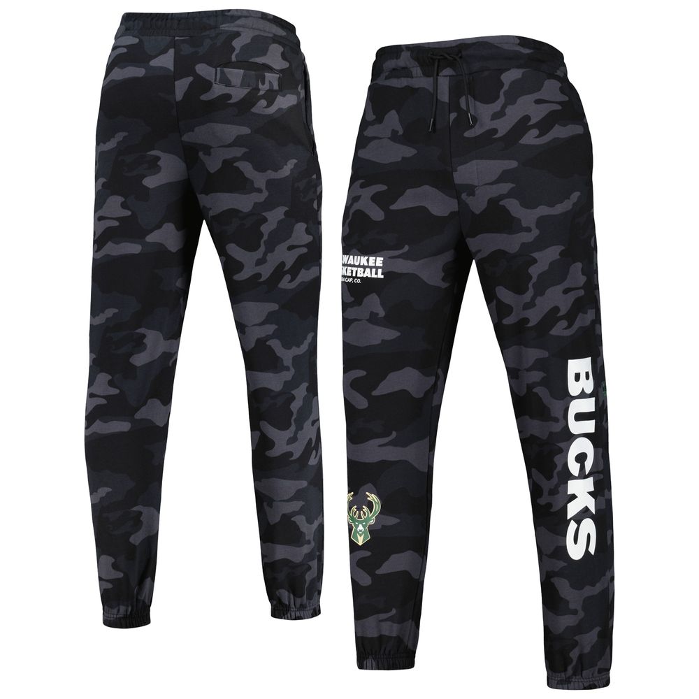 Men's New Era Black/Camo Milwaukee Bucks Tonal Joggers