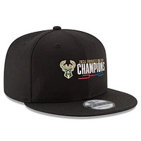 Casquette ajustable à visière arrière 9FIFTY Milwaukee Bucks 2024 NBA Cup Champions New Era noire pour homme