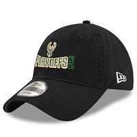 Men's New Era Black Milwaukee Bucks 2025 NBA Playoffs 9TWENTY Adjustable Hat