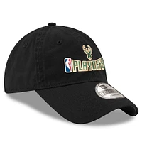 Men's New Era Black Milwaukee Bucks 2025 NBA Playoffs 9TWENTY Adjustable Hat