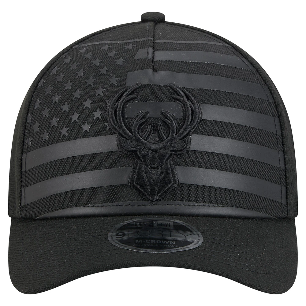 Casquette ajustable A-Frame 9FORTY Game Day Flag des Milwaukee Bucks de New Era pour homme