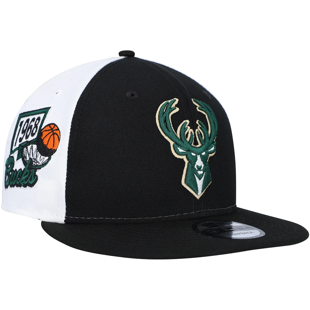 Casquette Snapback 9FIFTY Pop Panels Milwaukee Bucks New Era noire pour homme