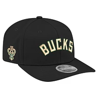 Men's New Era  Black Milwaukee Bucks Statement Edition Jersey Hook 9SEVENTY Stretch-Snap Hat