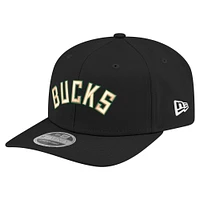 Men's New Era  Black Milwaukee Bucks Statement Edition Jersey Hook 9SEVENTY Stretch-Snap Hat