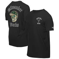 Men's New Era Black Milwaukee Bucks Sugar Skulls T-Shirt