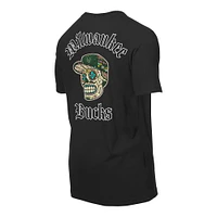 Men's New Era Black Milwaukee Bucks Sugar Skulls T-Shirt