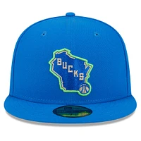 Casquette ajustée alternative 59FIFTY Milwaukee Bucks 2023/24 City Edition New Era pour homme, bleue