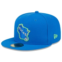 Casquette ajustée alternative 59FIFTY Milwaukee Bucks 2023/24 City Edition New Era pour homme, bleue