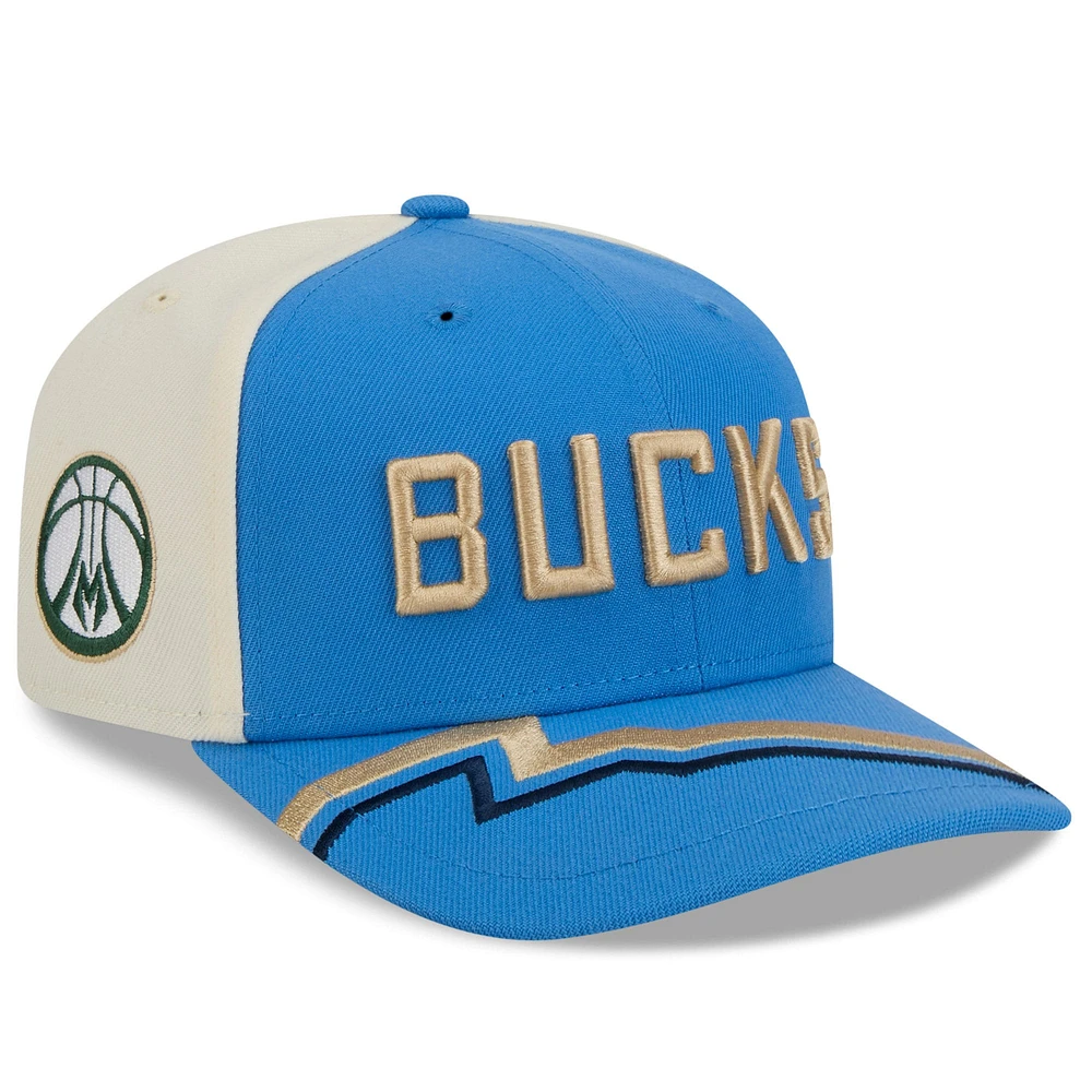 Casquette extensible à boutons-pression Milwaukee Bucks 2024/25 City Edition 9SEVENTY New Era bleue pour homme