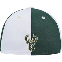 Casquette ajustée 59FIFTY Script Pinwheel des Milwaukee Bucks New Era pour homme, vert chasseur/blanc