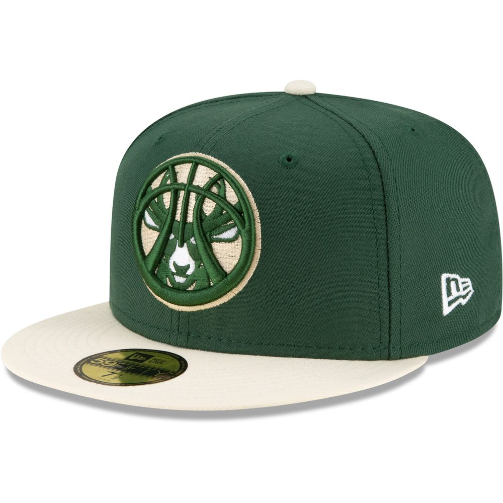 Milwaukee Bucks New Era 2022 NBA Draft 59FIFTY Fitted Hat - Cream/Hunter  Green