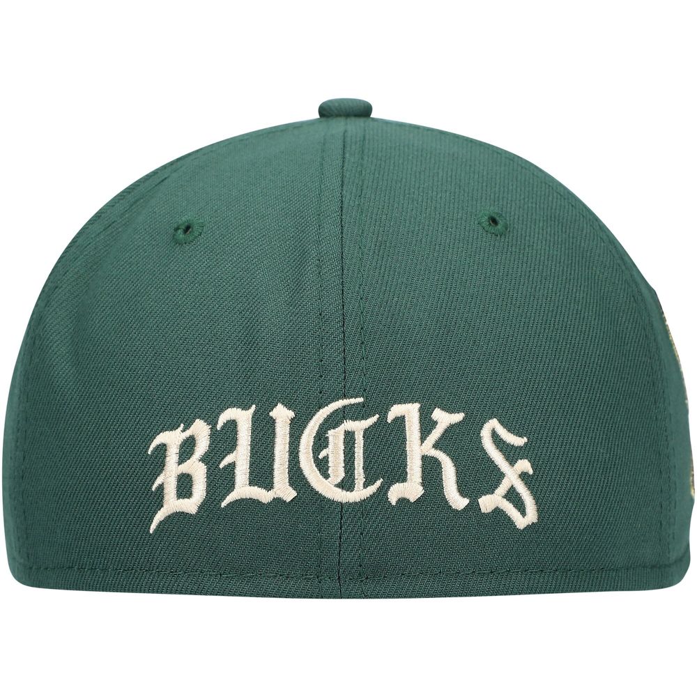 Men's New Era Hunter Green Milwaukee Bucks 2021 NBA Finals Champions Icon 59FIFTY Fitted Hat