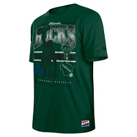 Men's New Era Hunter Green Milwaukee Bucks Enzyme Wash Oversized T-Shirt