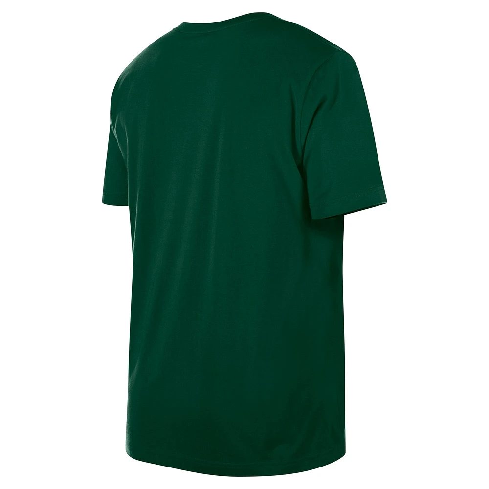 Men's New Era Hunter Green Milwaukee Bucks Enzyme Wash Oversized T-Shirt