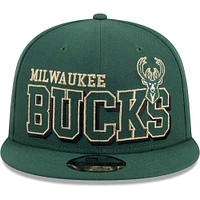 Casquette Snapback Milwaukee Bucks Gameday 9FIFTY verte Hunter New Era pour hommes