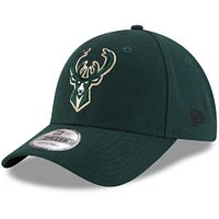 Casquette ajustable 9FORTY de la couleur officielle de l'équipe des Milwaukee Bucks New Era Hunter Green pour homme