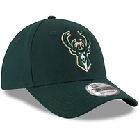 Casquette ajustable 9FORTY de la couleur officielle de l'équipe des Milwaukee Bucks New Era Hunter Green pour homme