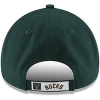 Casquette ajustable 9FORTY de la couleur officielle de l'équipe des Milwaukee Bucks New Era Hunter Green pour homme