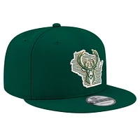 Casquette snapback 9FIFTY State Pride de Milwaukee Bucks de New Era pour homme, vert chasseur