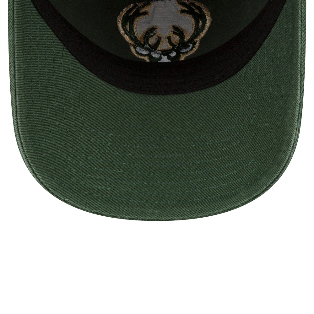 Men's New Era Hunter Green Milwaukee Bucks Team 2.0 9TWENTY Adjustable Hat