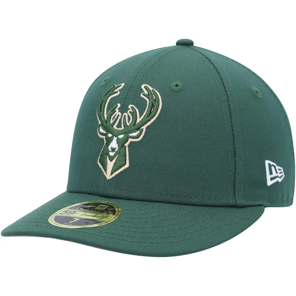 Men's New Era Hunter Green Milwaukee Bucks Team Low Profile 59FIFTY Fitted Hat