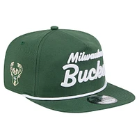 Casquette snapback de golfeur New Era Hunter Green Milwaukee Bucks pour homme