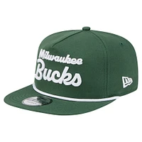 Casquette snapback de golfeur New Era Hunter Green Milwaukee Bucks pour homme