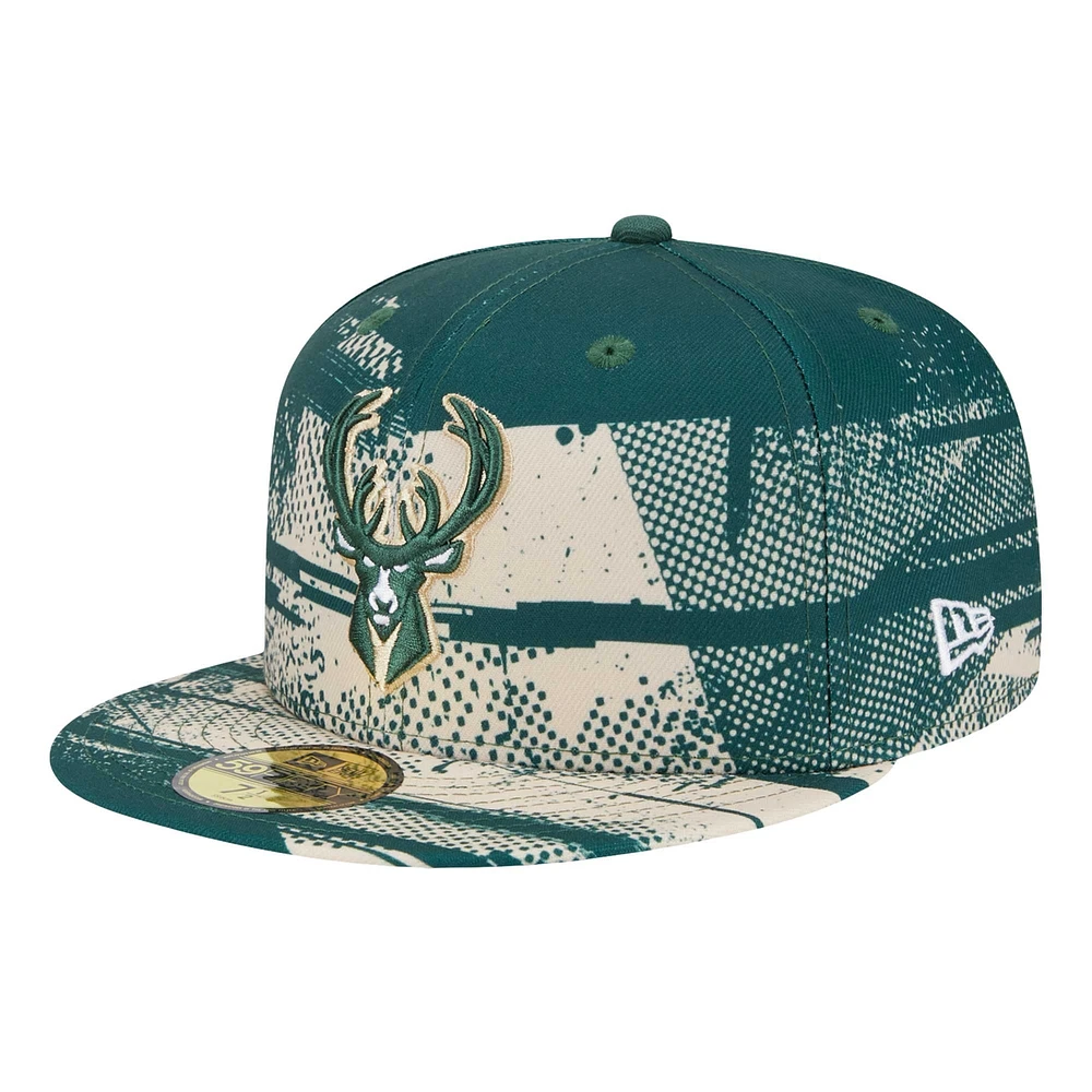 Casquette ajustée Milwaukee Bucks Tip-Off 59FIFTY de New Era pour homme, vert chasseur