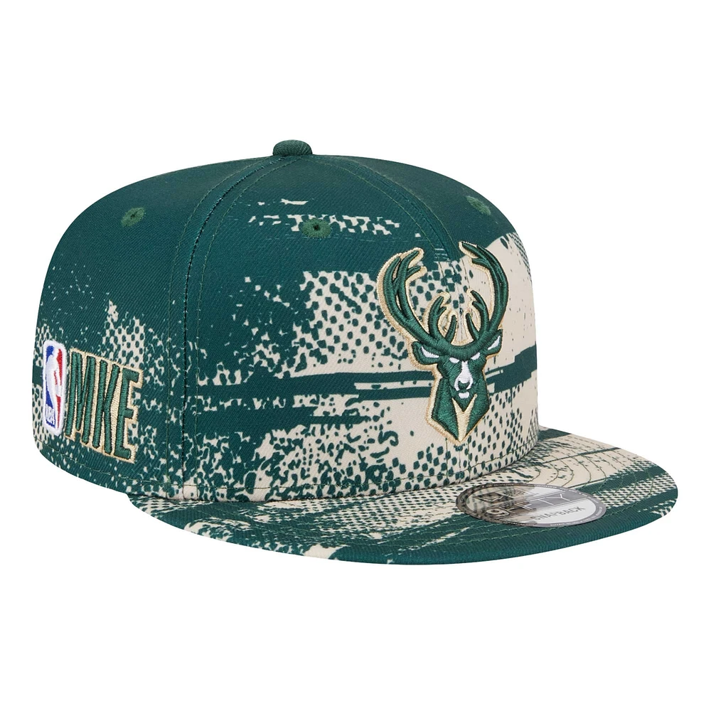 Casquette snapback Milwaukee Bucks Tip-Off 9FIFTY de New Era pour homme, vert chasseur