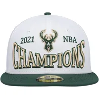 Casquette ajustée 59FIFTY des Milwaukee Bucks Arch Champs New Era pour homme, blanc/vert chasseur