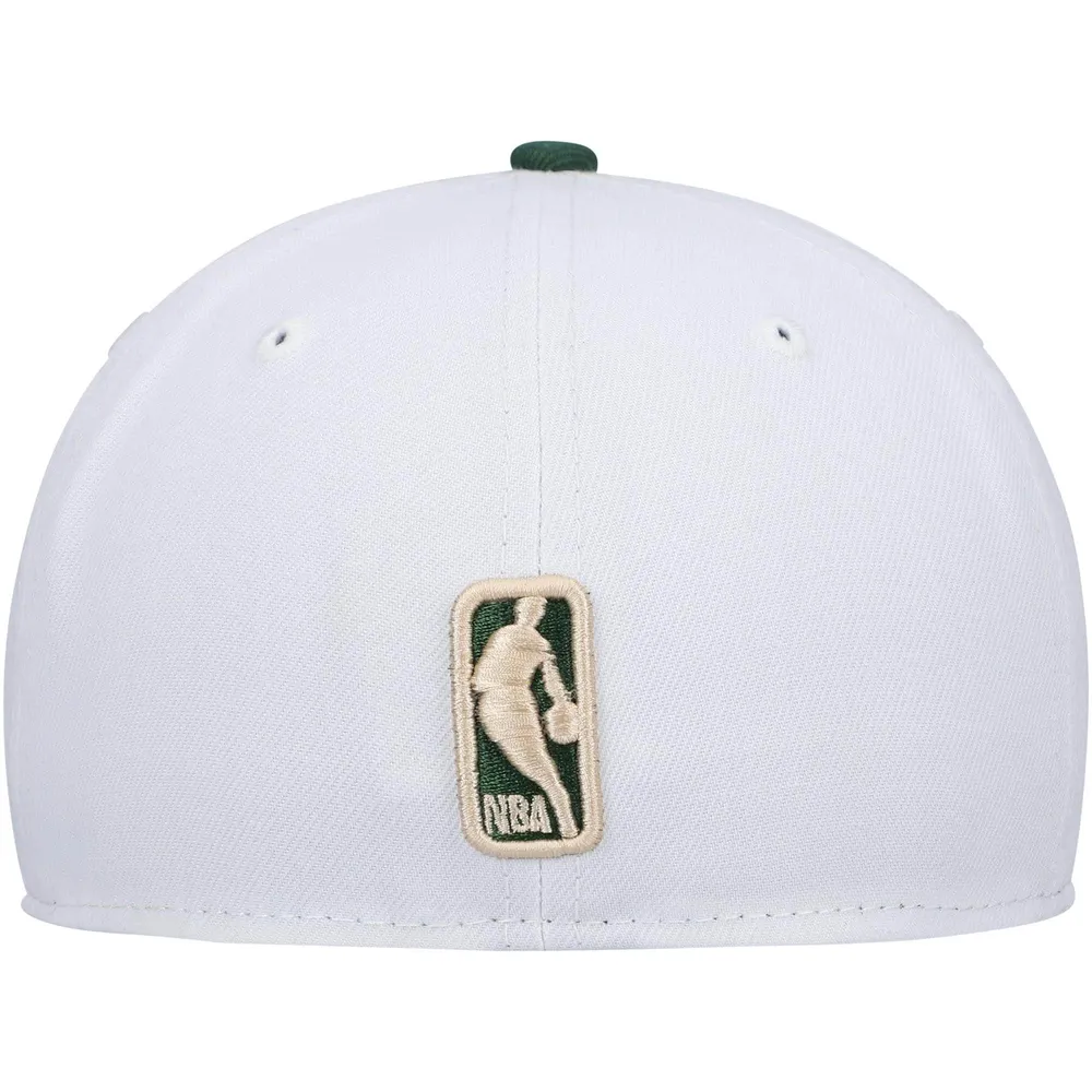 Casquette ajustée 59FIFTY des Milwaukee Bucks Arch Champs New Era pour homme, blanc/vert chasseur