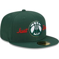 Men's New Era x Just Don Hunter Green Milwaukee Bucks 59FIFTY Fitted Hat